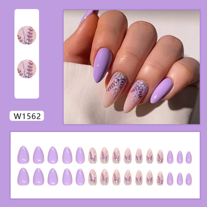 Purple Flower Wear Nail Tip