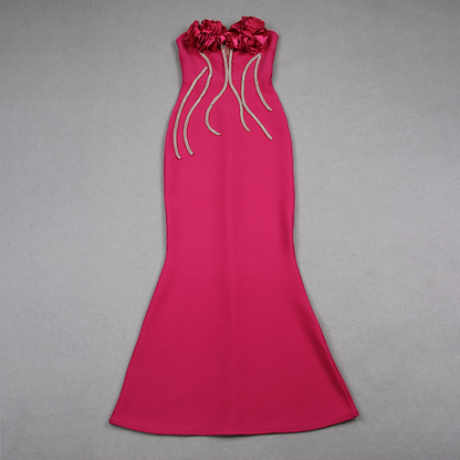 Strapless Long Type Evening Gown Dress