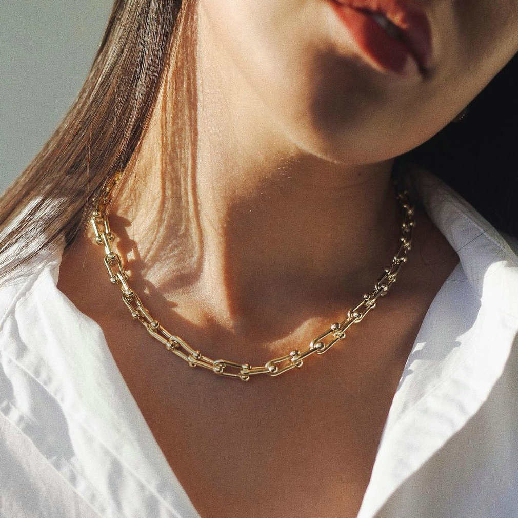 18K Gold Plated Stainless Steel Handmade Chain Necklace