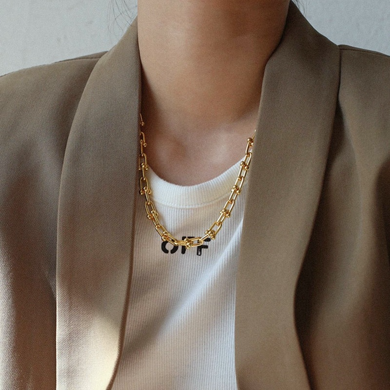 18K Gold Plated Stainless Steel Handmade Chain Necklace