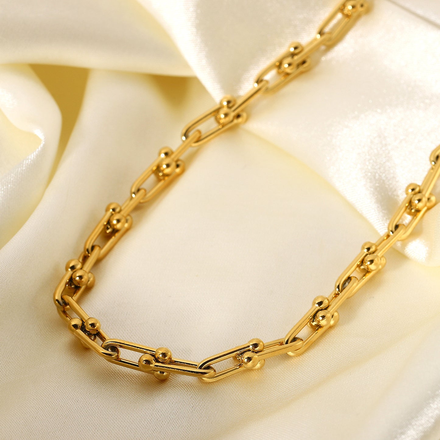 18K Gold Plated Stainless Steel Handmade Chain Necklace