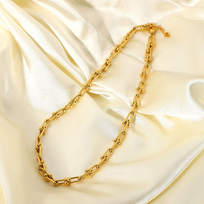 18K Gold Plated Stainless Steel Handmade Chain Necklace