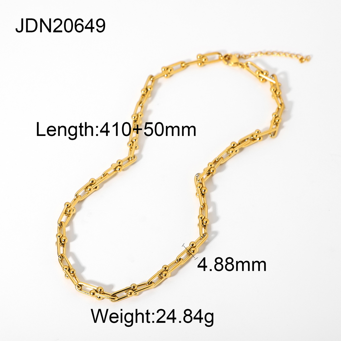 18K Gold Plated Stainless Steel Handmade Chain Necklace