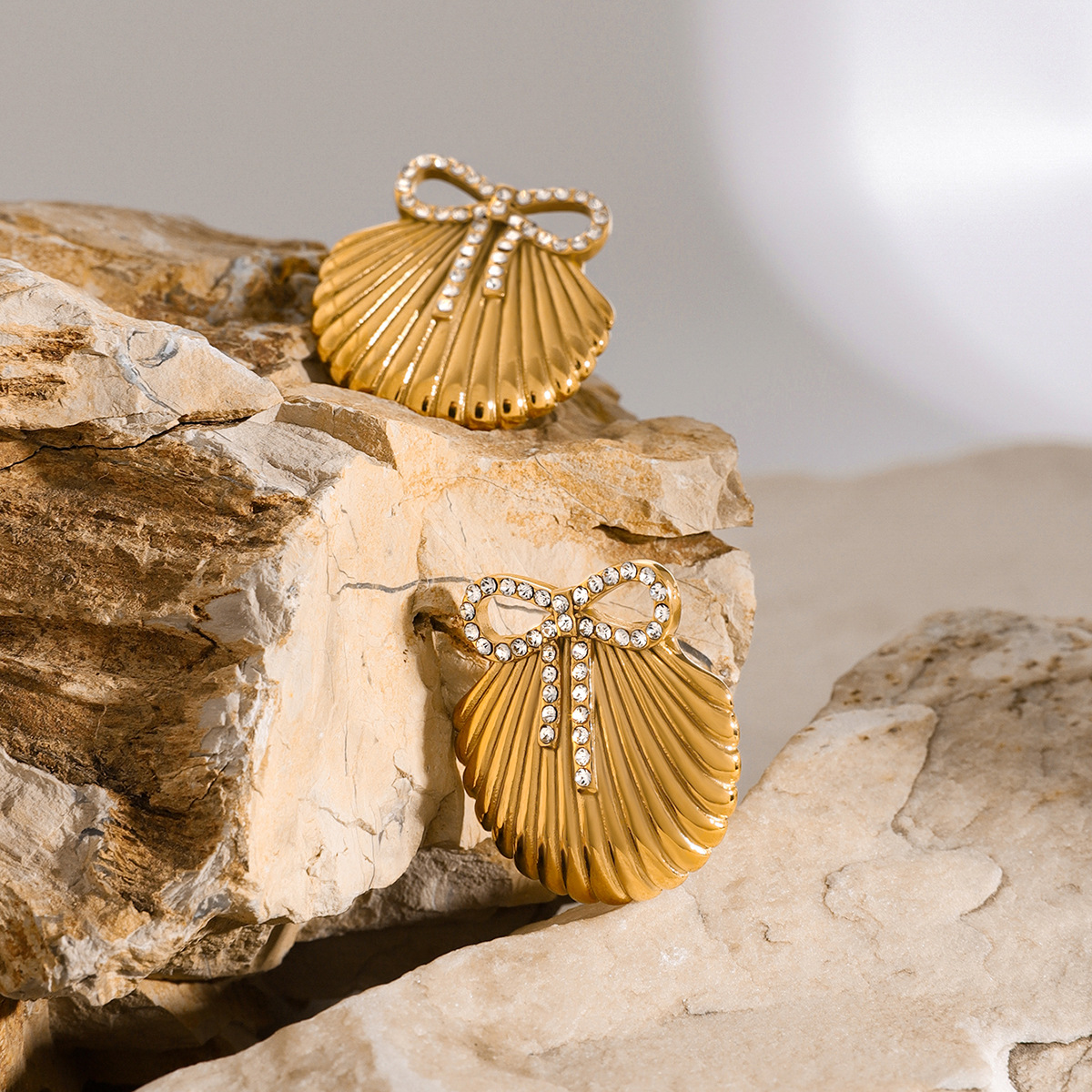 Scallop Titanium Steel Earrings