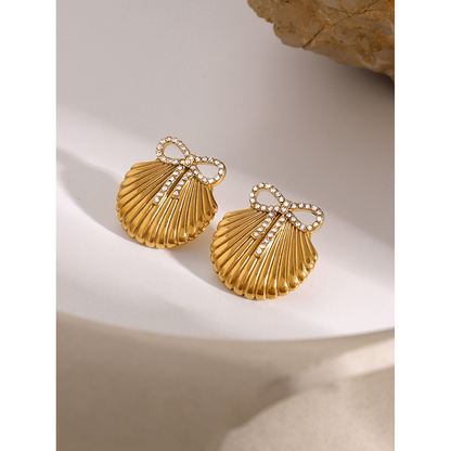 Scallop Titanium Steel Earrings