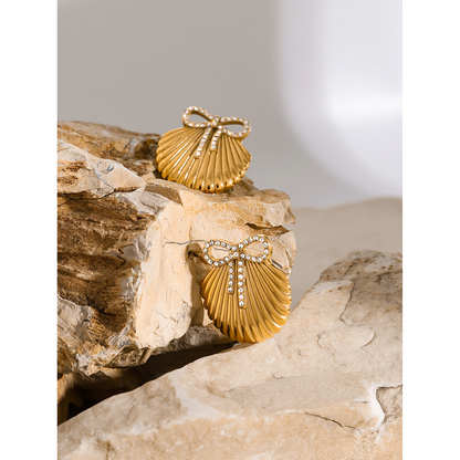 Scallop Titanium Steel Earrings