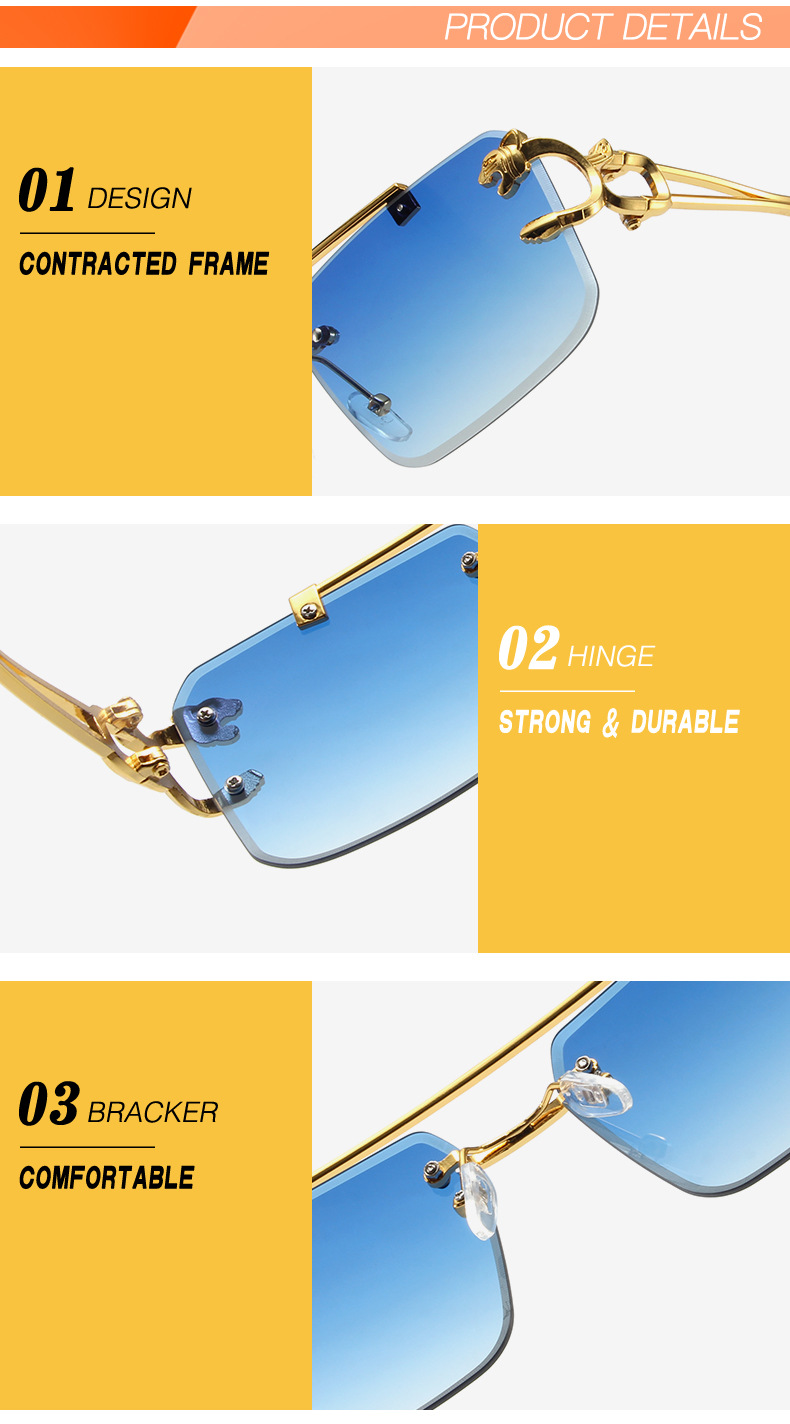 Lunettes de soleil pour hommes à tête de léopard