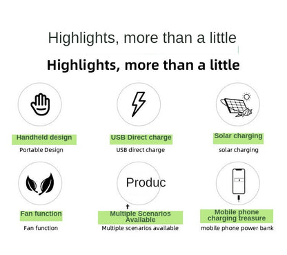 Multifunktionale Solar-Camping-Schnalle + Schwanzventilator-Scheunenlaterne