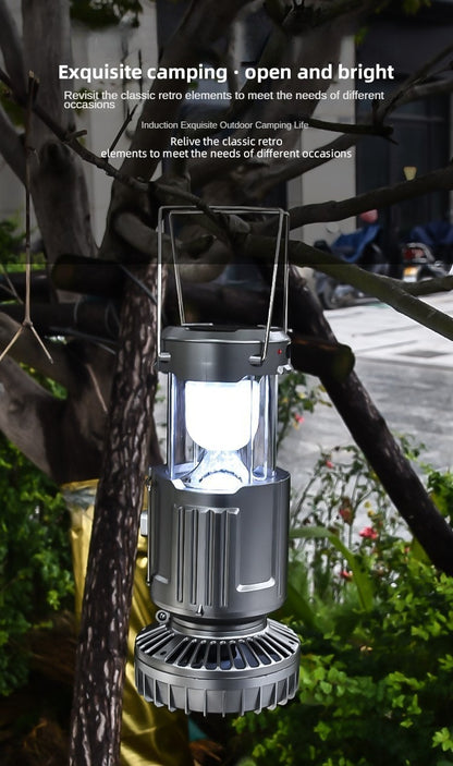 Multifunctional Solar Camping Buckle + Tail Fan Barn Lantern