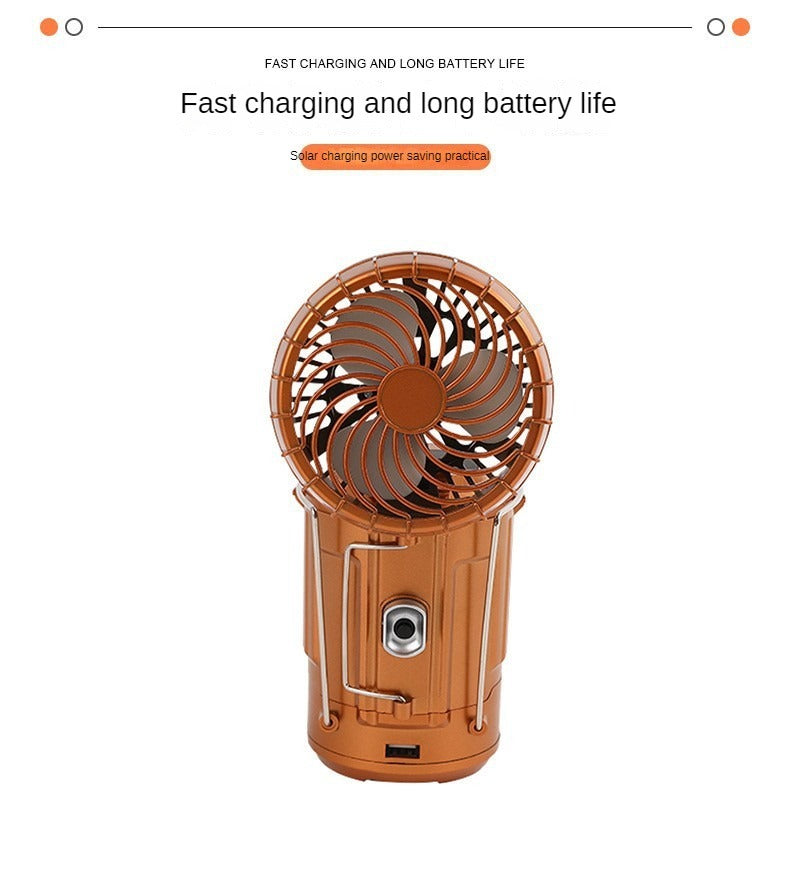 Boucle de camping solaire multifonctionnelle + lanterne de grange à ventilateur arrière