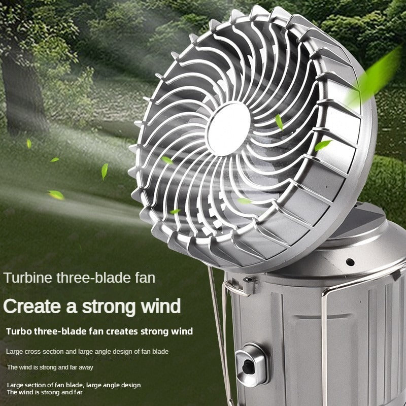 Multifunctional Solar Camping Buckle + Tail Fan Barn Lantern