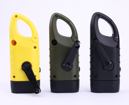 Solar Hand-Operated Multifunctional LED Flashlight