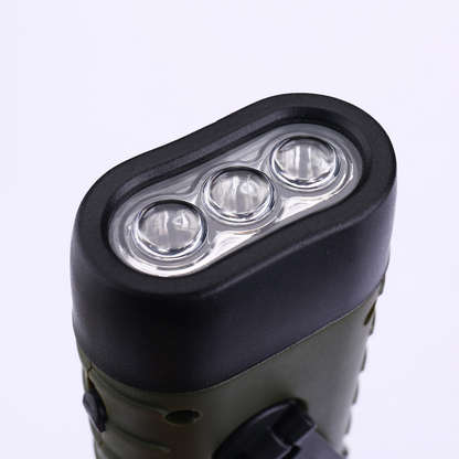 Solar Hand-Operated Multifunctional LED Flashlight