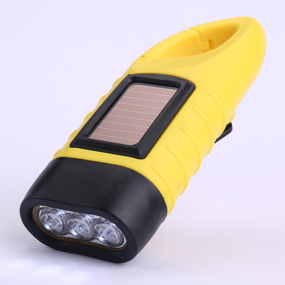 Solar Hand-Operated Multifunctional LED Flashlight