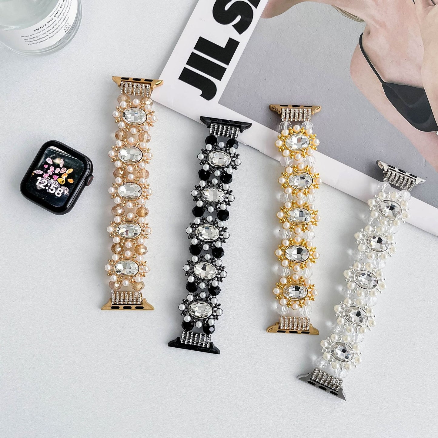 Pearl Dabao Stone Handmade Beaded Strap [Applicable to Apple Watch S8/9]