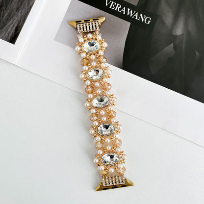 Pearl Dabao Stone Handmade Beaded Strap [Applicable to Apple Watch S8/9]