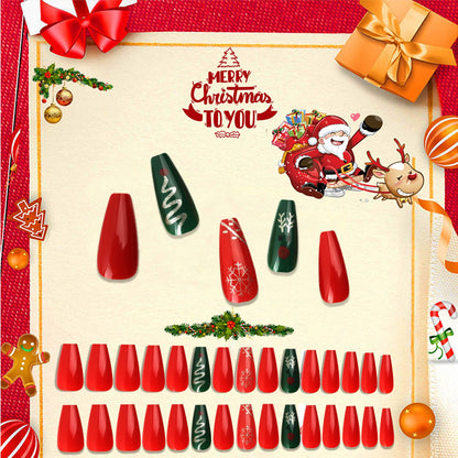 Christmas press-on nails-[30 peices extra large pack]