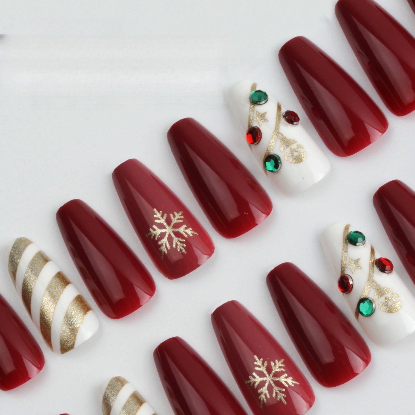 Christmas press-on nails-[30 peices extra large pack]