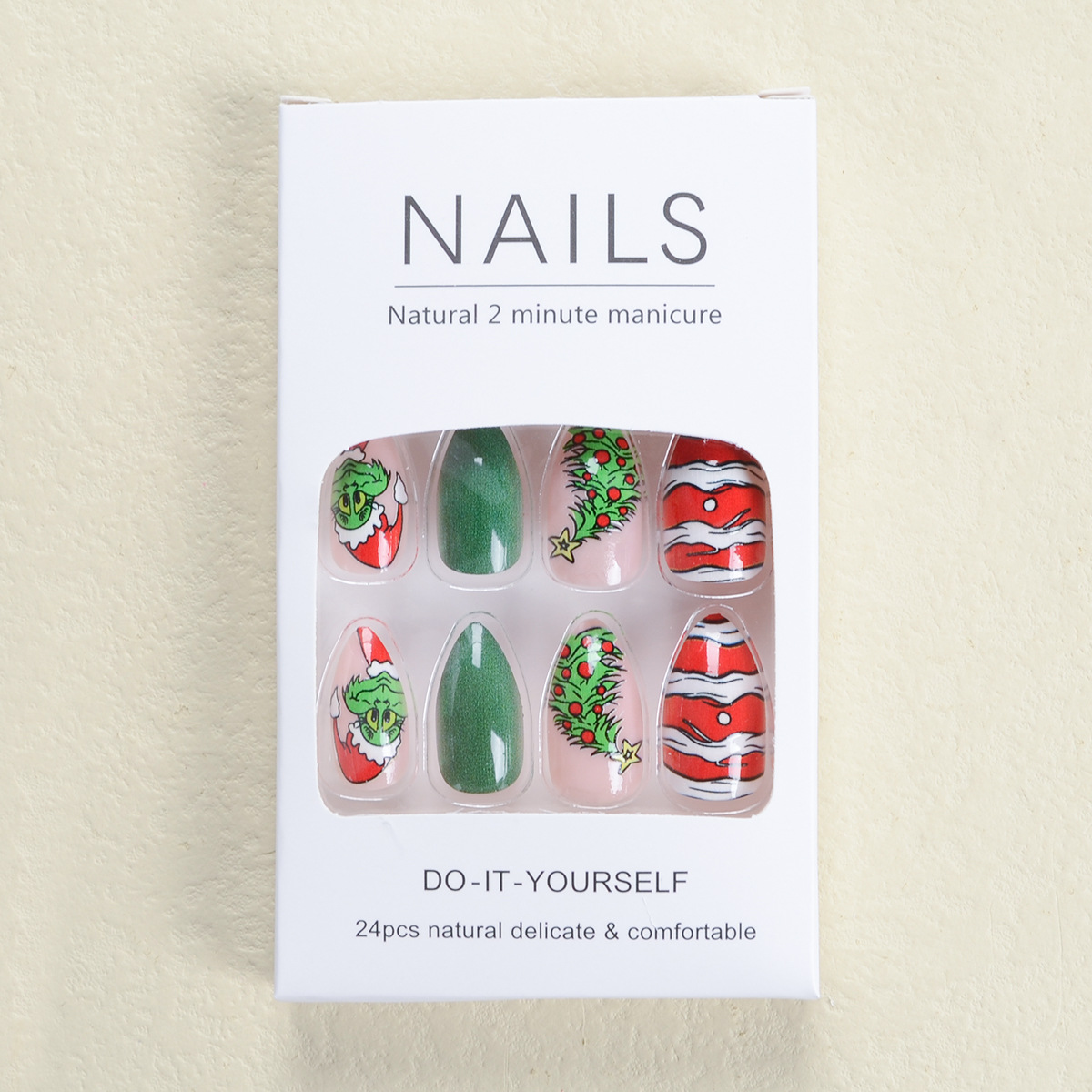 Christmas Series- Christmas Hat- press-on nails-[24 peices extra large pack]