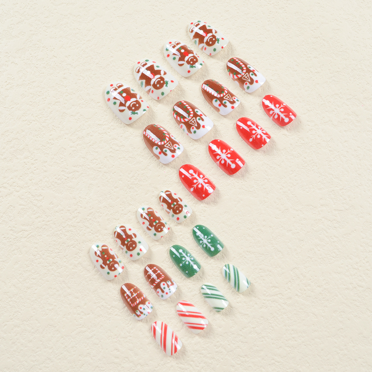 Christmas Series- Christmas Hat- press-on nails-[24 peices extra large pack]