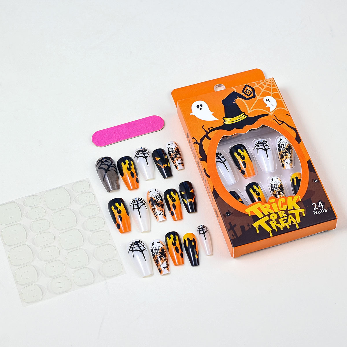 Ongles à coller Halloween Grimace-[Pack de 24 pièces extra larges]