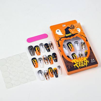 Ongles à coller Halloween Grimace-[Pack de 24 pièces extra larges]