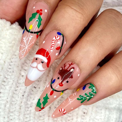 Christmas Series- Elk- press-on nails-[24 peices extra large pack]