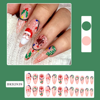 Christmas Series- Elk- press-on nails-[24 peices extra large pack]