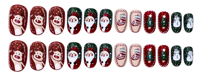 Christmas Series- Christmas Gift- press-on nails-[24 peices extra large pack]