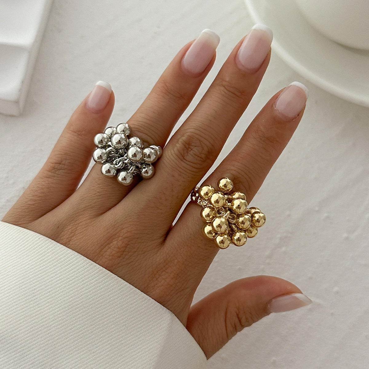 Bague enroulée en forme de fleur à cinq pétales