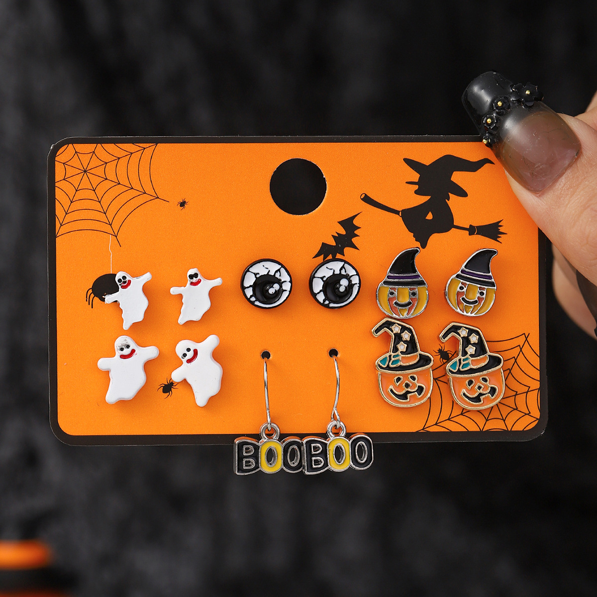 Carte de combinaison de boucles d'oreilles d'Halloween