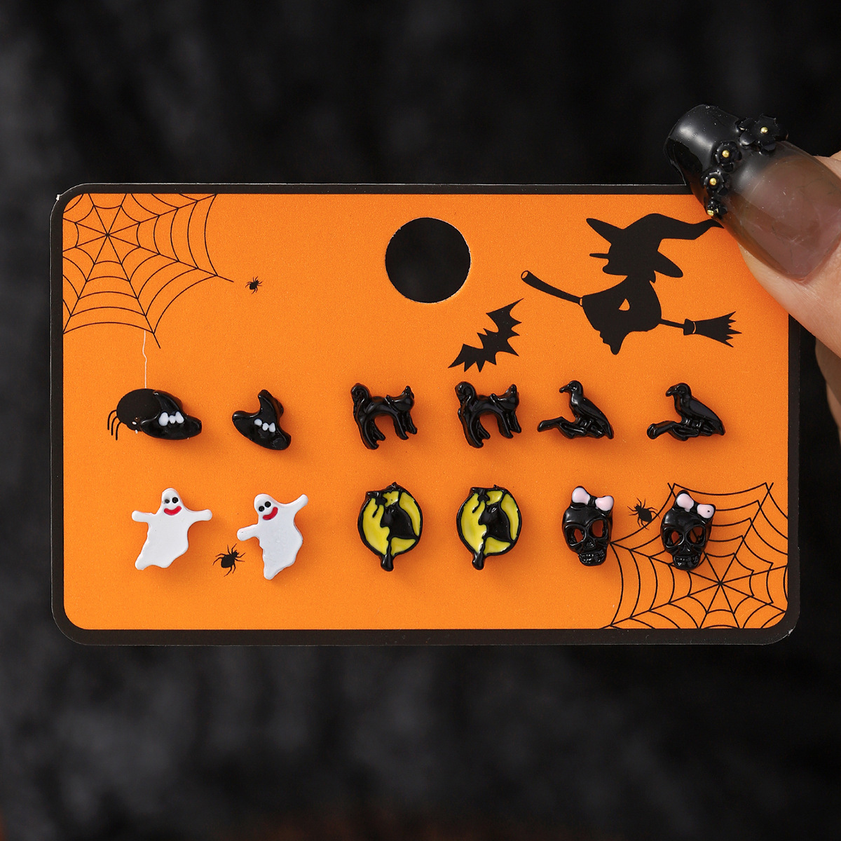 Carte de combinaison de boucles d'oreilles d'Halloween