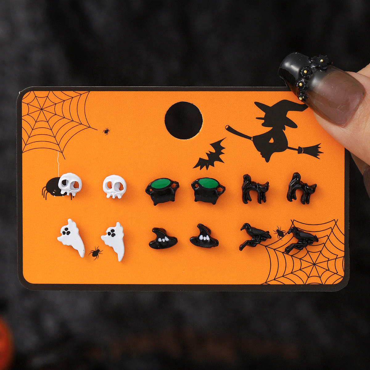 Carte de combinaison de boucles d'oreilles d'Halloween