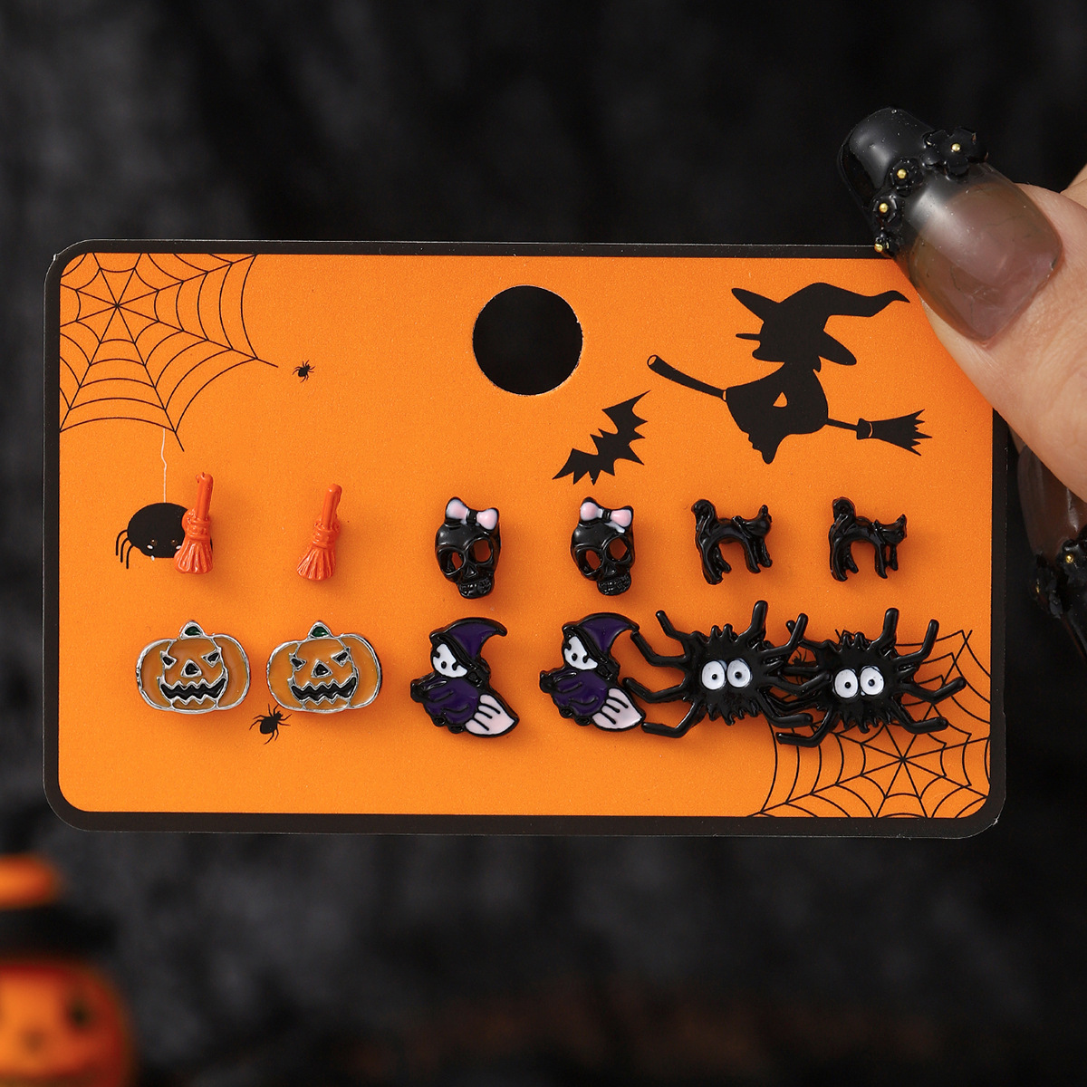 Carte de combinaison de boucles d'oreilles d'Halloween