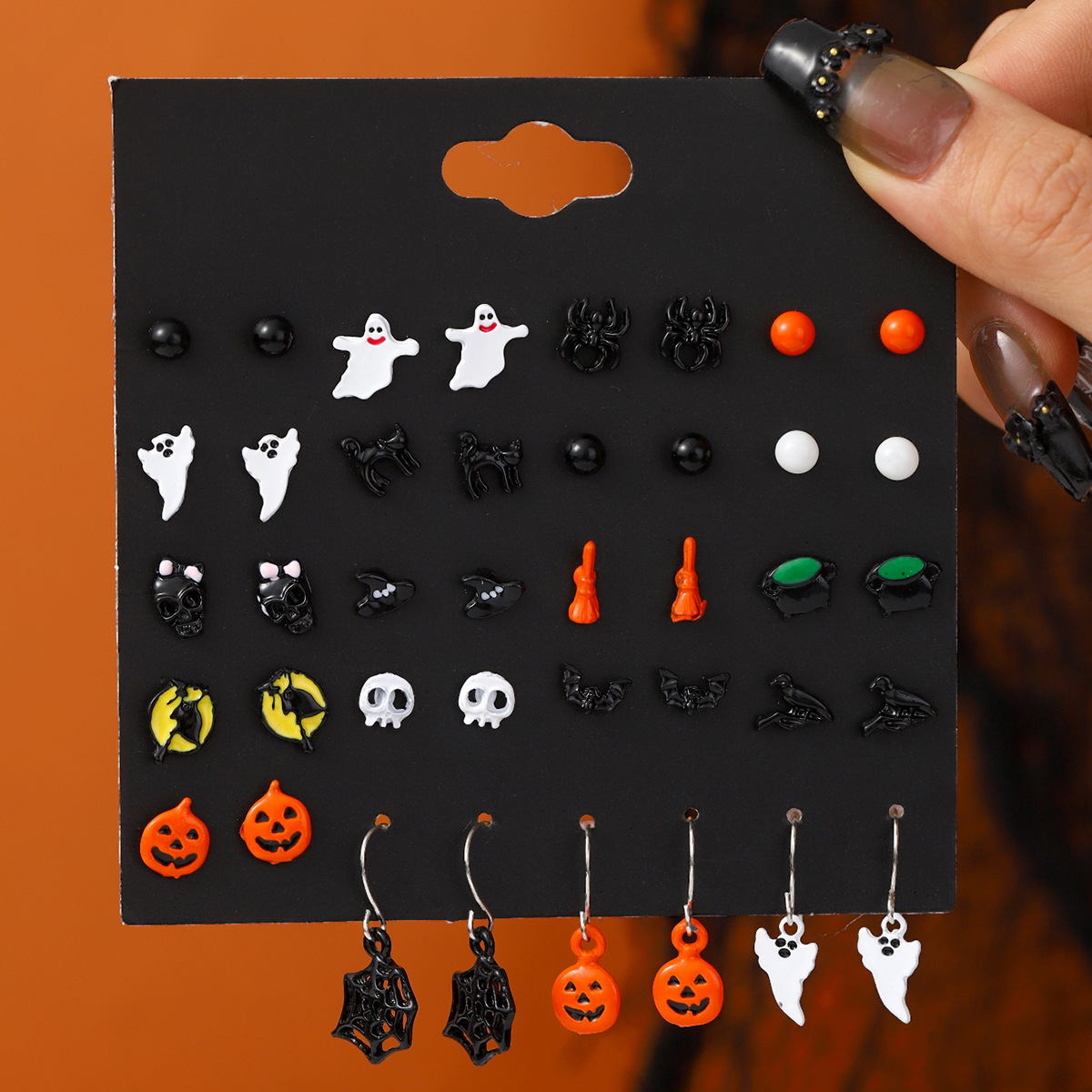 Carte de combinaison de boucles d'oreilles d'Halloween