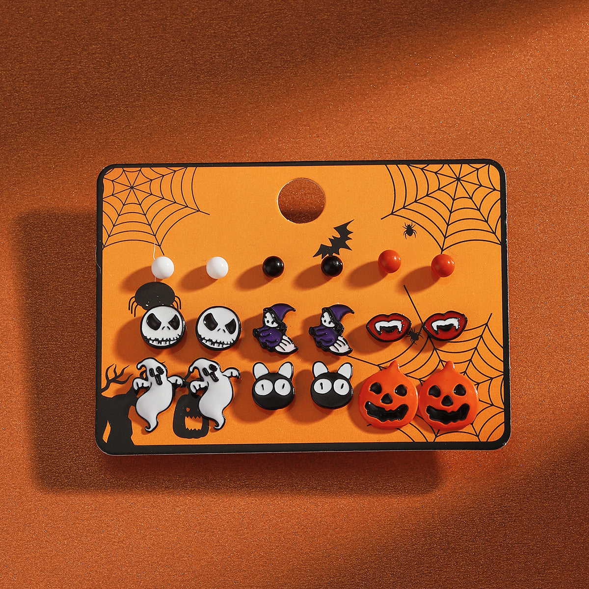 Carte de combinaison de boucles d'oreilles d'Halloween