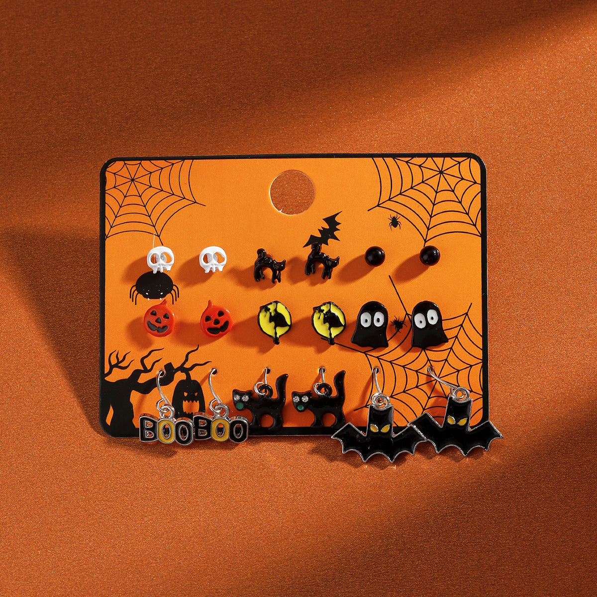 Carte de combinaison de boucles d'oreilles d'Halloween