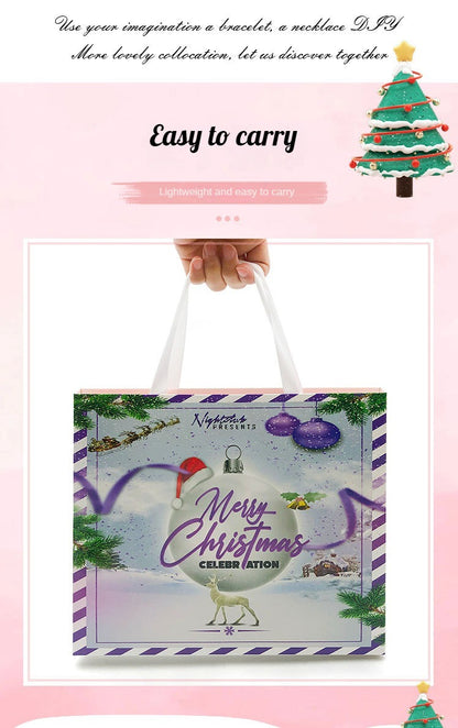 Coffret cadeau de Noël violet à faire soi-même avec perles