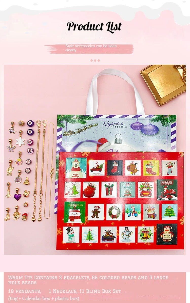 Coffret cadeau de Noël violet à faire soi-même avec perles