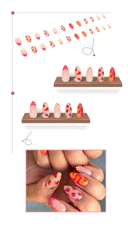 Cute Vegetable and Fruit Combination PRESS-ON NAILS