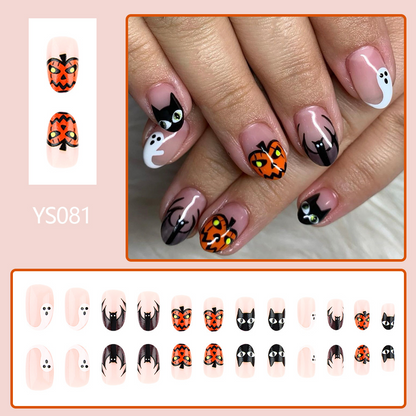 Halloween Pumpkin Bat Party PRESS-ON NAILS