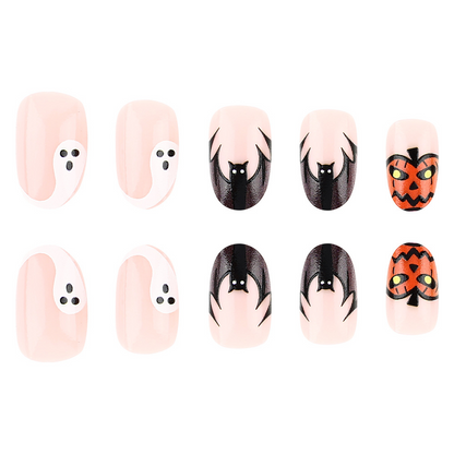 Halloween Pumpkin Bat Party PRESS-ON NAILS