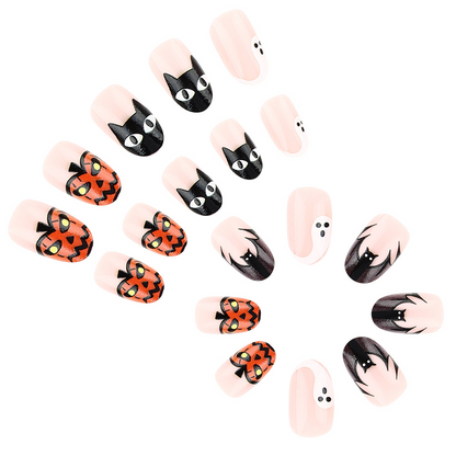 Halloween Pumpkin Bat Party PRESS-ON NAILS