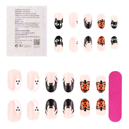 Halloween Pumpkin Bat Party PRESS-ON NAILS