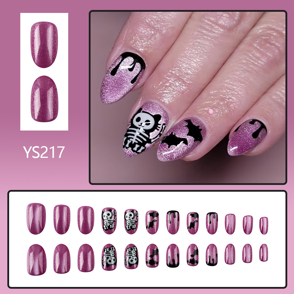 Purple Cat Eye Nail Presson Nails