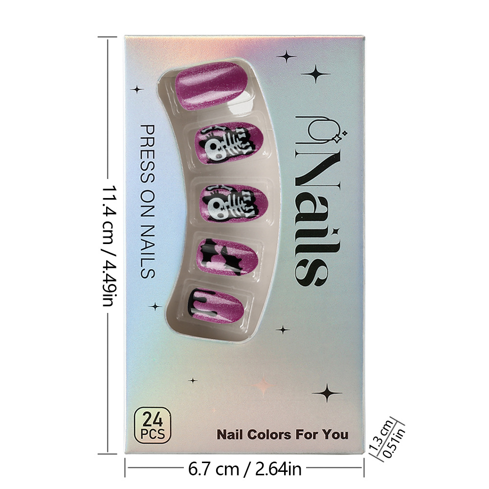 Purple Cat Eye Nail Presson Nails