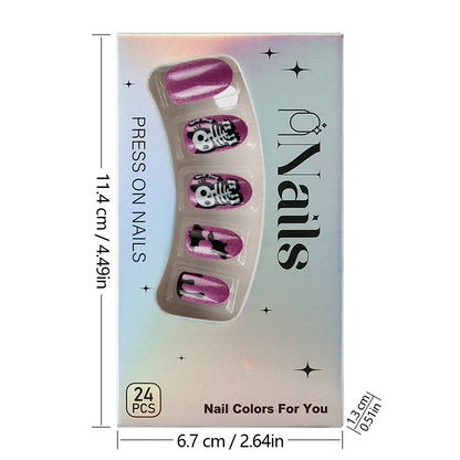 Purple Cat Eye Nail Presson Nails