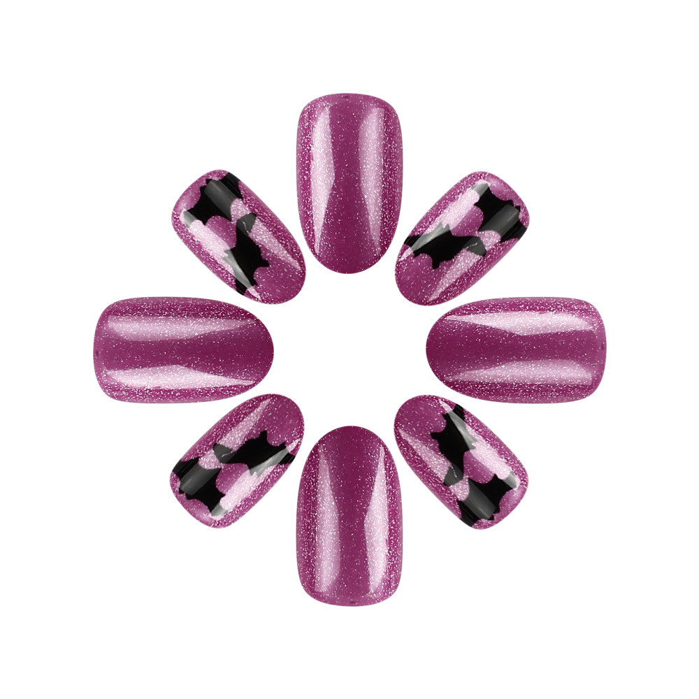 Purple Cat Eye Nail Presson Nails