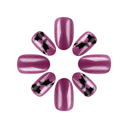 Purple Cat Eye Nail Presson Nails