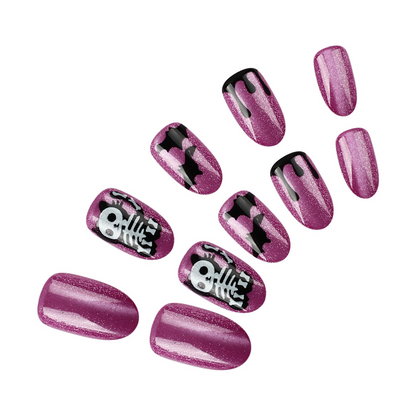 Purple Cat Eye Nail Presson Nails